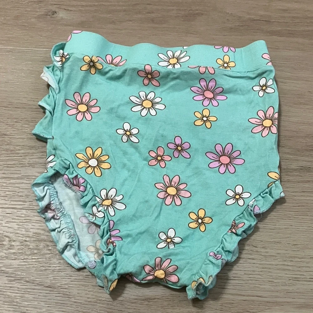 Posh Peanut Floral Diaper Cover - Teal and Pink